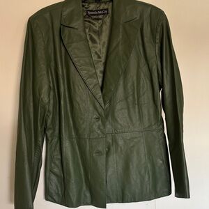 Pamela McCoy Women's Green Leather Jacket